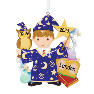 Wizard Boy Personalized Ornament