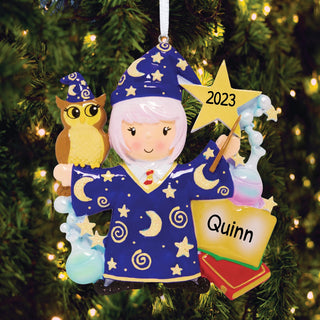 Wizard Girl Personalized Ornament