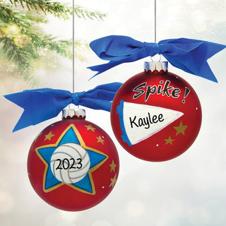 Volleyball Personalized Glass Ball Ornament