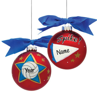 Volleyball Personalized Glass Ball Ornament