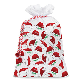 Santa Hats Name Pattern 30x48 Personalized Santa Sack