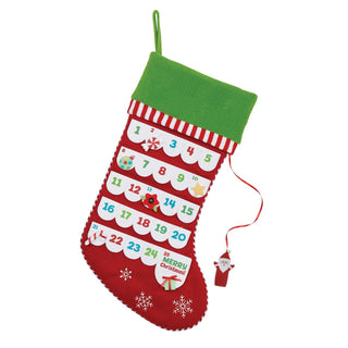 Advent Calendar Green Cuff Stocking with Santa Marker