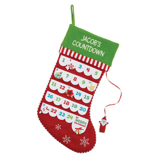 Advent Calendar Green Cuff Stocking with Santa Marker