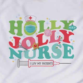 Holly Jolly Nurse Gray Raglan Jersey