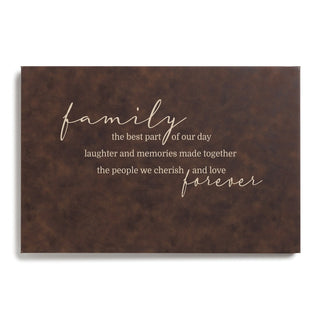 Family Forever Personalized Leather 12x18 Canvas