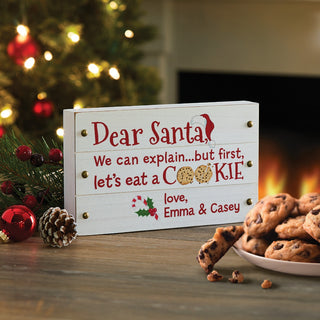 Dear Santa, We can explain... Personalized White Wood Box Sign