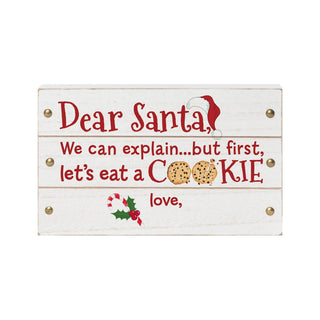 Dear Santa, We can explain... Personalized White Wood Box Sign