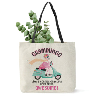 Grammingo Definition Black Handle Burlap Tote Bag