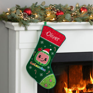 CoComelon Watermelon Personalized Green Trim Stocking