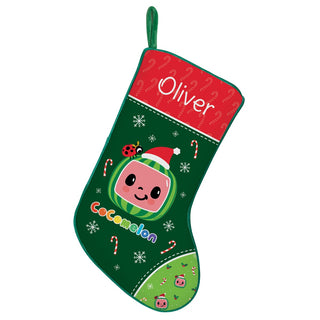 CoComelon Watermelon Personalized Green Trim Stocking