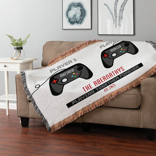 Gamers Personalized Fringe Throw Blanket