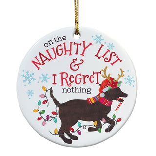 On The Naughty List Personalized Dog Ornament