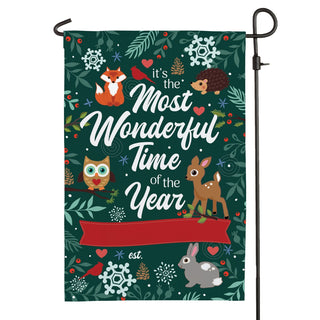 Most Wonderful Time of the Year Personalized Garden Flag