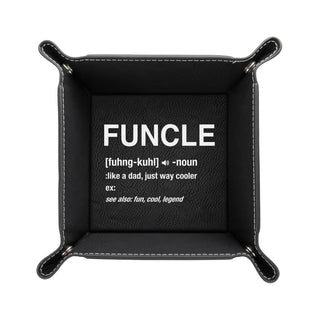 Funcle Definition Personalized Black Leatherette Catch All