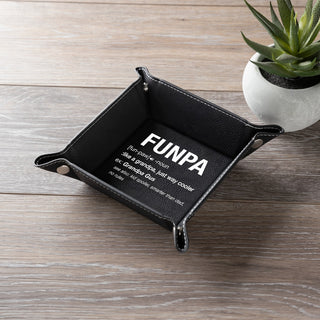 Funpa Definition Personalized Black Leatherette Snap Tray