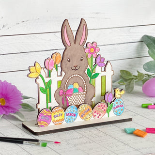 DIY White Wood Easter Bunny