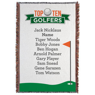 Top Ten Golfers Fringe Throw Blanket