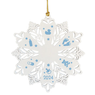 2024 Baby's First Christmas Wood Snowflake Ornament -Blue