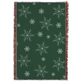 Script Name Snowflake Pattern Fringe Throw Blanket