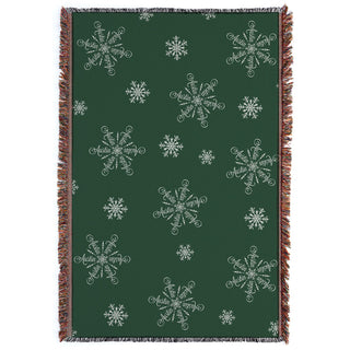 Script Name Snowflake Pattern Fringe Throw Blanket