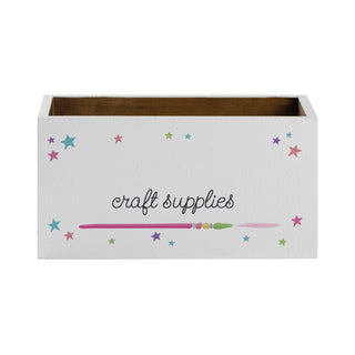 Craft Supplies White Wood Storage Box - Pastel