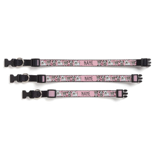 Cute Pink Dog Pattern Pet Collar - Three Sizes