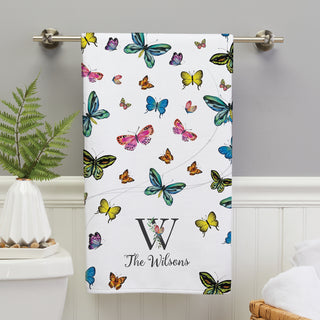 Beautiful Butterflies Bath Towel Name & Initial