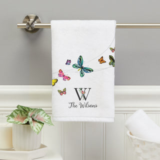 Beautiful Butterflies Hand Towel Name & Initial