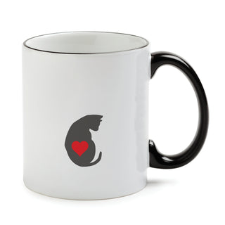 I Love My Cat Mug with Black Handle and Rim 11oz