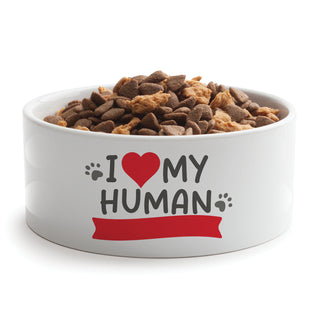 I Love My Human Cat Food Bowl