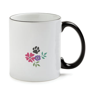 I Love My Dog Floral Mug with Pink Handle and Rim 11oz