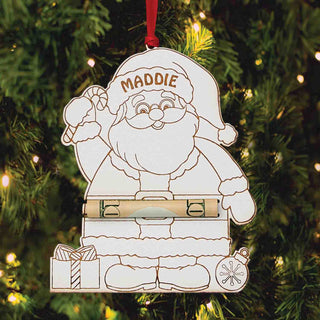 Wood Santa Money Holder Ornament