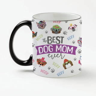 Best Dog Mom Ever Mug with Black Handle and Rim 11oz