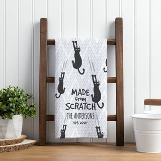 Made from Scratch Cat Lover Waffle Tea Towel Personalized gift for cat lover