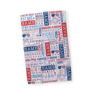 Patriotic Word Art on Waffle Tea Towel