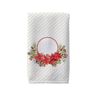 Holiday Poinsettia Name & Initial Bath Mat