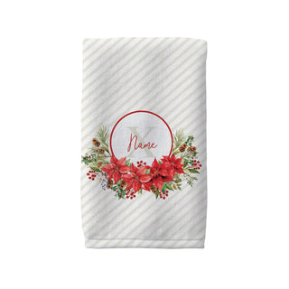 Holiday Poinsettia Name & Initial Bath Mat