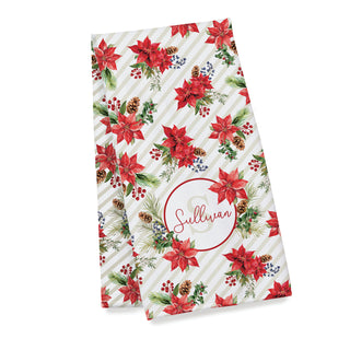 Holiday Poinsettia Name & Initial Bath Mat