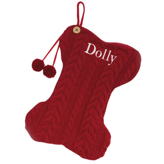 Red Cable Knit Bone Stocking