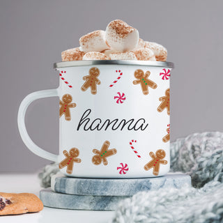 Gingerbread Candy Cane Pattern Camp Mug