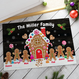 Gingerbread Family Thinner Doormat 18x27