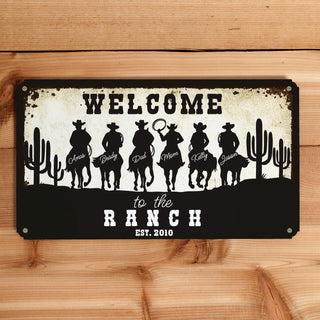 Welcome to the Ranch Metal Sign 8x14