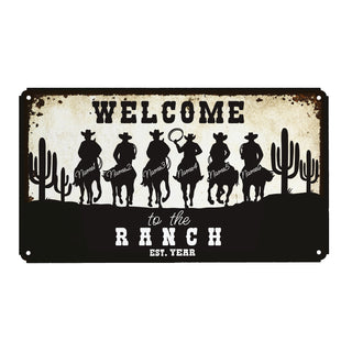 Welcome to the Ranch Metal Sign 8x14