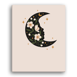 Floral Moon 11x14 Canvas