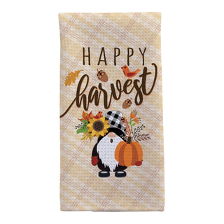 Happy Harvest Gnome Waffle Style Tea Towel