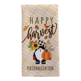 Happy Harvest Gnome Waffle Style Tea Towel