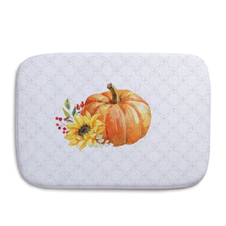 Fall Floral Pumpkin Initial & Name Bath Mat