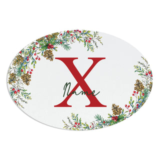 Christmas Pine Name & Initial Wreath Door Hanger