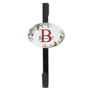 Christmas Pine Name & Initial Wreath Door Hanger