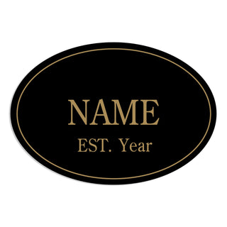 Family Name Black & Gold Wreath Door Hanger